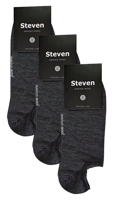 Steven - 3 Pares Multipack Calcetines Invisibles de Lana Merino para Hombre - Carbón - Image 2