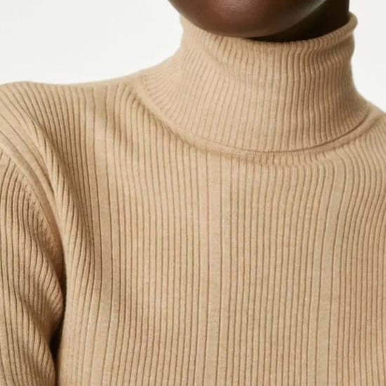Ribbed Fine Knit Roll Neck Jumper