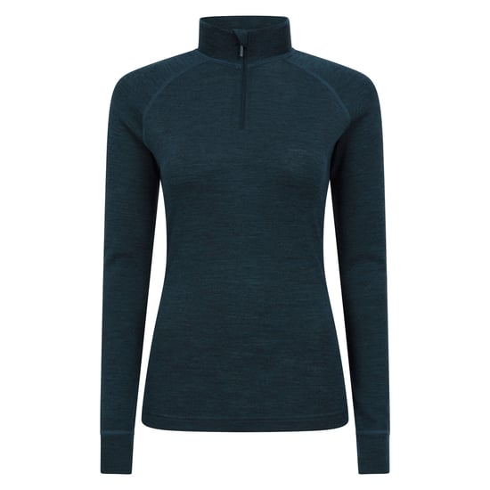 Mountain Warehouse Womens/Ladies Merino Wool Zip Neck Thermal Top (Teal) - Image 1