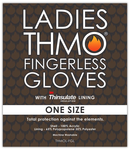 Guantes térmicos sin dedos para mujer | THMO | Guantes de invierno con forro polar suave Thinsulate para mujer - Negro - Image 2
