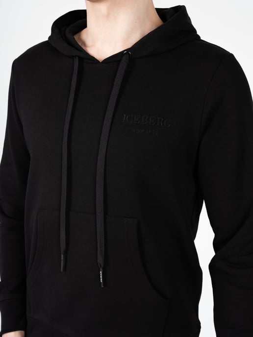 Iceberg Sudadera Hoodie del hombre negro - Image 5