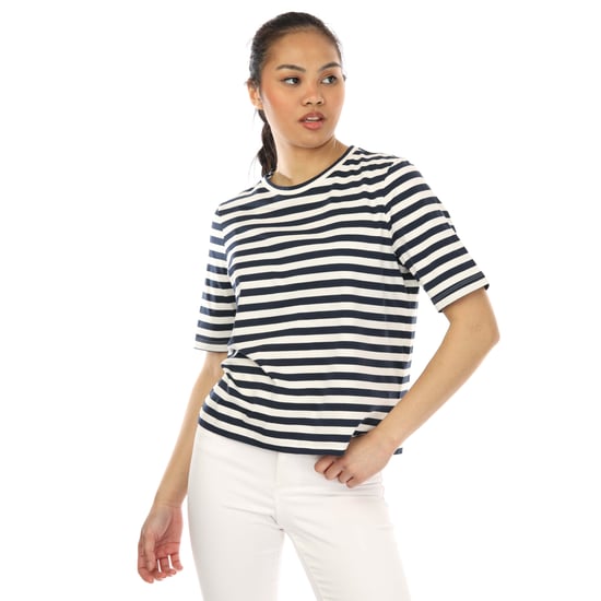 Women's Vero Moda Molly Oversized Striped T-Shirt in Navy-White