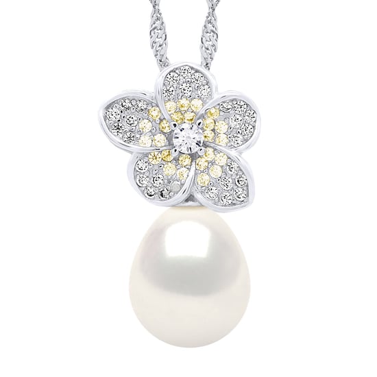 Necklace - Real Cultured Freshwater Pearl Pear 9-10 mm
