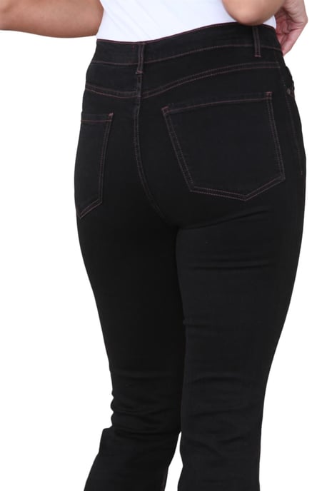 Womens Magic Shaping High Waisted Slim Flare Leg Jeans in Black - Image 5
