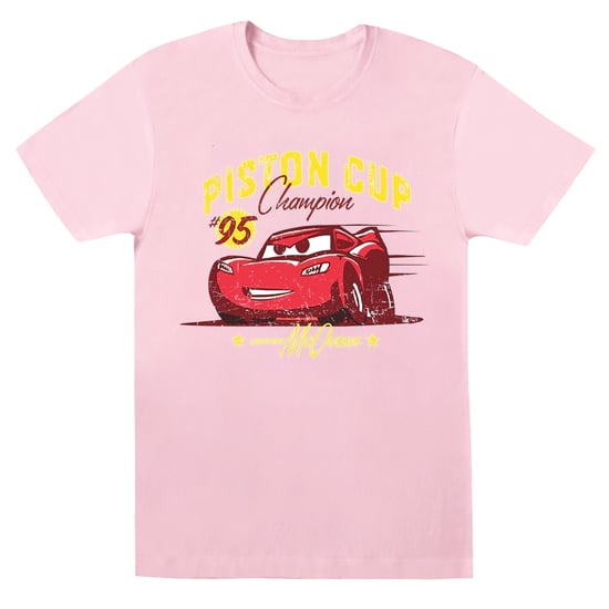 Disney Mens Cars Piston Cup Champion T-Shirt (Baby Pink) - Image 1