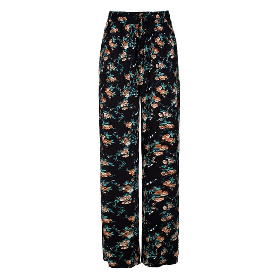 Pantalones anchos con print de flores negros - Image 2