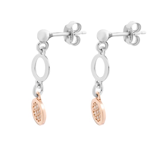 Orphelia 'Maite' Women's 925 Sterling Silver Drop Earrings - Silver/Rose ZO-7376 - Image 3