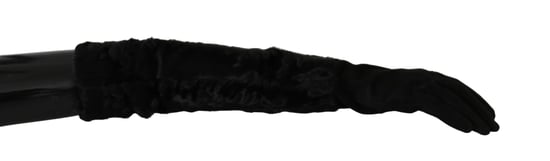 Guantes de Suede de Piel de Perca Negra hasta el Codo para Mujer de Dolce & Gabbana - Image 1