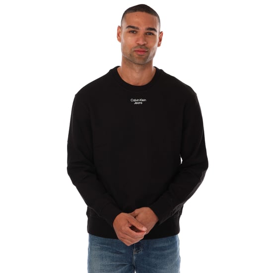 Sudadera de algodón afelpado relajada para hombre de Calvin Klein Jeans en negro - Image 1
