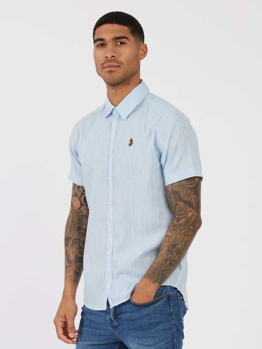 Luke 1977 Men's Yoko Tailored Fit Shirt in Sky Blue - Image 2