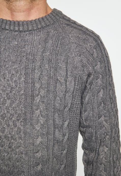 Mo Knitted pullover Men Grey melange - Image 3