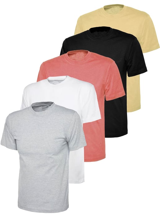 Kruze | Womens Crew Neck T-Shirts (5 Pack) - BLK/GRY/PNK/NUDE/WHT - Image 1