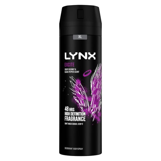 Lynx XL 48-H High Definition Fragrance Excite Body Spray Deodorant 6 Pack, 200ml