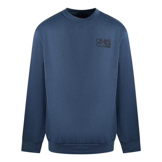 Jersey azul marino con logo impreso de Cavalli Class - Image 1