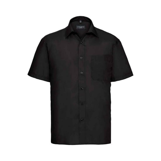 Russell Collection Mens Poplin Easy-Care Short-Sleeved Formal Shirt (Black) - Image 1