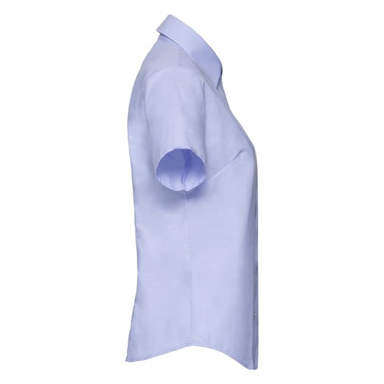 Russell Collection Womens/Ladies Oxford Short-Sleeved Shirt (Oxford Blue) - Image 4