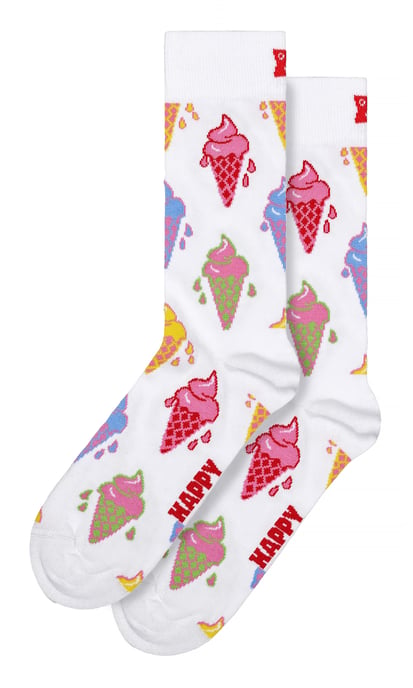 Calcetines Helados | Calcetines Felices | Calcetines Divertidos - Blanco - Image 1