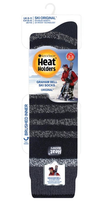 Calcetines largos de esquí a rayas hasta la rodilla para hombre - Image 2