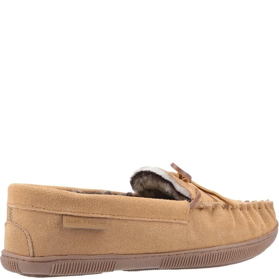 Hush Puppies Mens Ace Slip On Leather Slipper (Tan) - Image 2