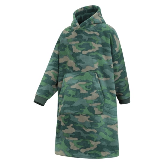 Mountain Warehouse Childrens/Kids Borg Lined Camo Hoodie Blanket (Khaki Green) - Image 3