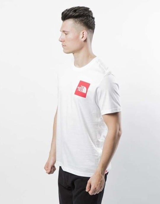 Camiseta The North Face Hombre Fine Manga Corta Blanco/Rojo - Image 4