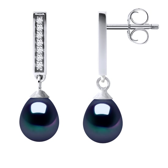 Earrings Dangle Freshwater Pearls 6-7mm Black Pears Jewelery 925