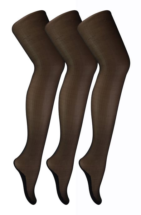 Sock Snob - Womens Vintage Seamed Tights | 3 Pair Multipack | 40 Denier Knee High Ultra Sheen Tights with Line Up the Back - Black / Black - Image 1