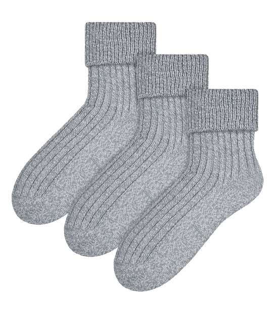 3 Pares de Calcetines de Lana para Mujer - Gris Claro - Image 1