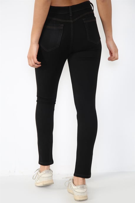 Vaqueros ajustados de cintura alta con forma mágica para mujer en negro - Image 2