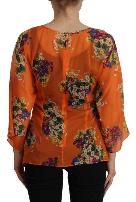 Blusa de manga larga mujer con estampado floral naranja de Dolce & Gabbana - Image 2