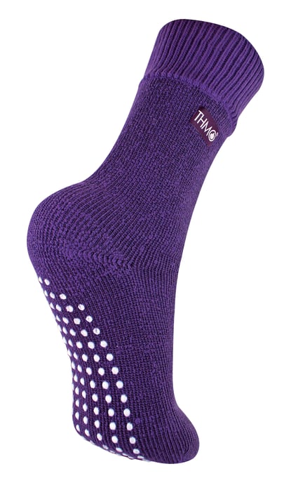 Calcetines de interior para niños con pinzas | THMO | Calcetines térmicos antideslizantes gruesos y cálidos - Morado - Image 1