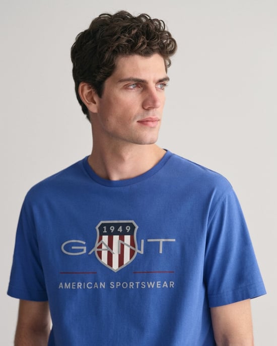 GANT Mens Regular Fit Short Sleeve Archive Shield T-Shirt - Image 3