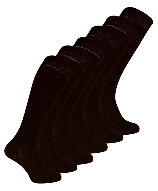 6 Pares de Calcetines Largos de Bambú para Mujer - Negro - Image 1