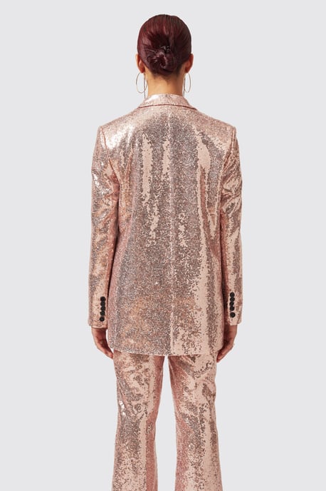Caladium Slim Fit Pink Sequin Jacket