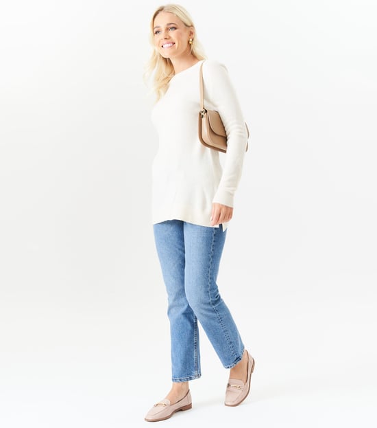 Crew Neck Fine Knit Oversized Jumper
