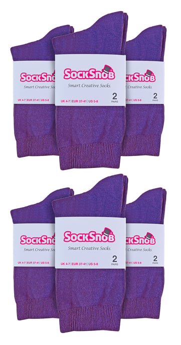 Calcetines de algodón para mujer | 12 pares | Snob | Calcetines de colores para mujer - Morado - Image 2