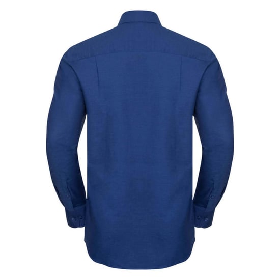 Russell Collection Mens Long Sleeve Easy Care Oxford Shirt (Bright Royal) - Image 2