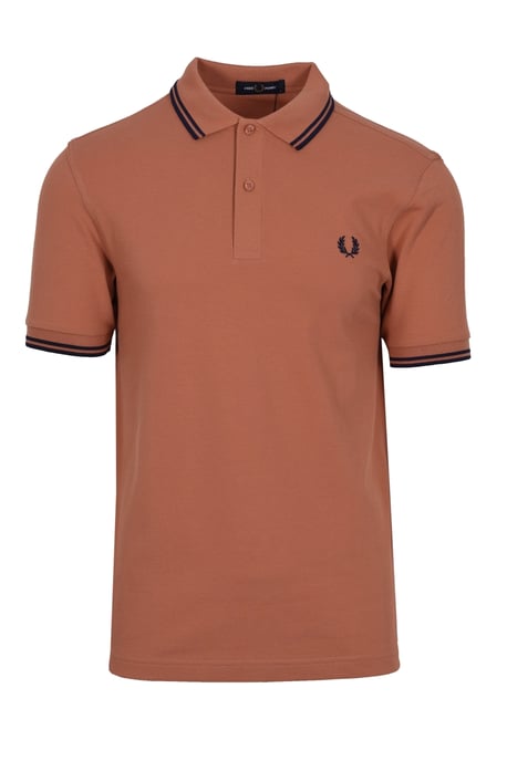 Camisa Polo de Dos Tipos de Fred Perry Rust Claro/Marine Francés - Image 1