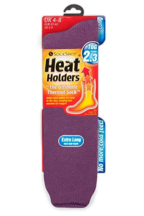 Calcetines térmicos extralargos para mujer en Cerise y Vino by Heat Holders - Image 2