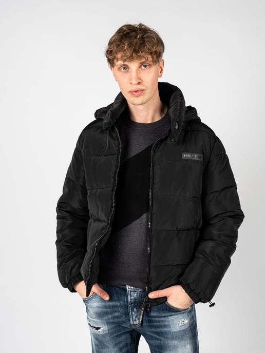 Chaqueta Negra Acolchada con Logo Grande en la Espalda Plein Sport - Image 3
