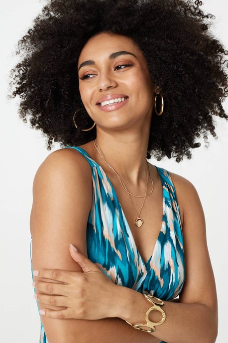 Green Printed Empire Waist Maxi Dress