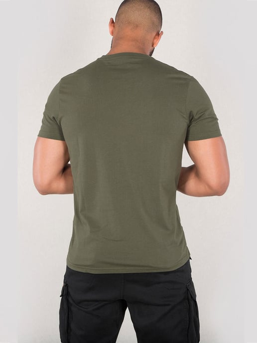 Alpha Industries Men's Basic T Small logo in Olive - Image 2
