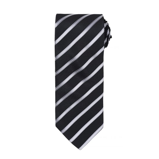 Premier Mens Stripe Tie (Black/Silver)