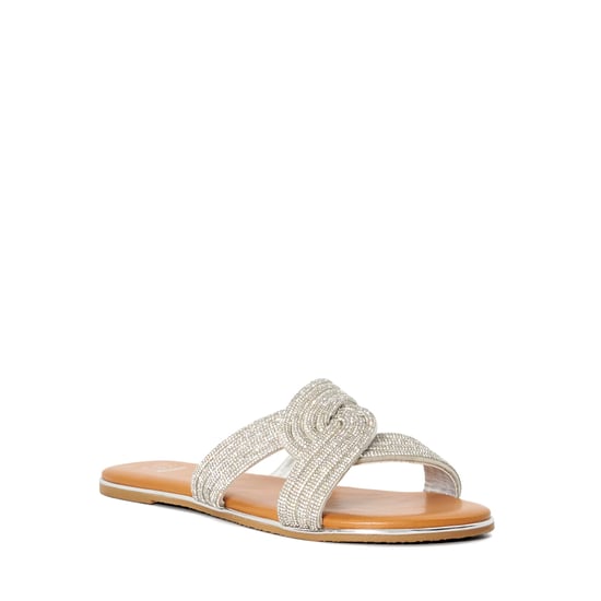 Dune Ladies Lovey - Diamante Flat Sandal - Image 1