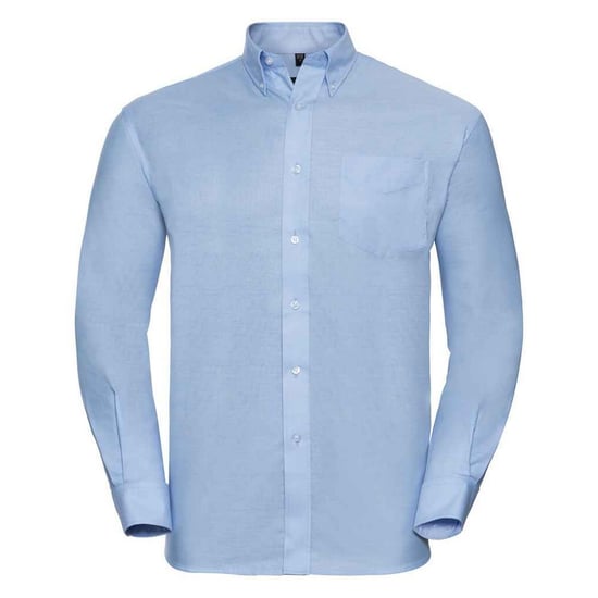 Russell Collection Mens Oxford Long-Sleeved Formal Shirt (Oxford Blue) - Image 1