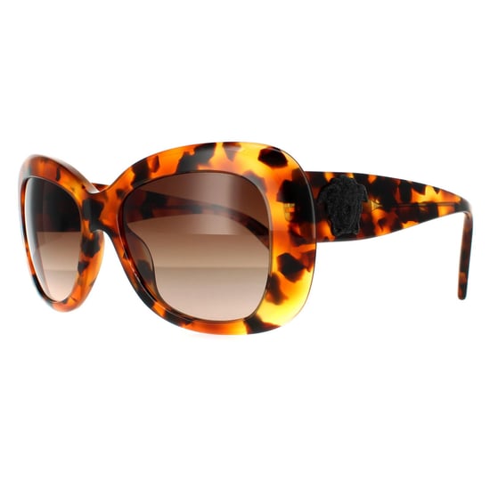 Gafas de sol gradientes en marrón claro habana para mujer Versace Rectangulares - Image 2