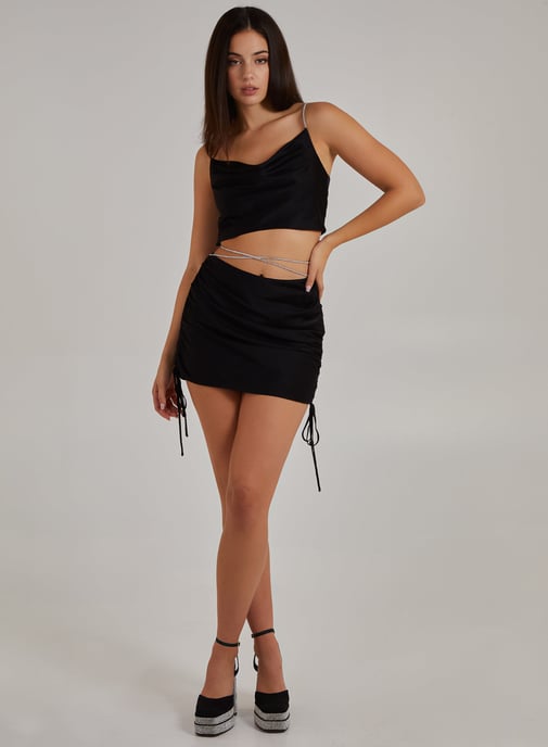 Diamante Tie Waist Skirt - Image 3