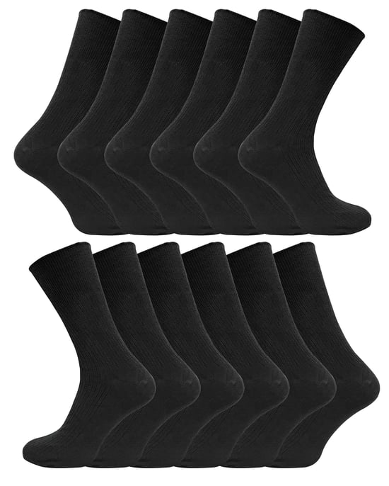 Paquete de 12 pares de calcetines 100% algodón para diabéticos - TSFD01 - Image 1