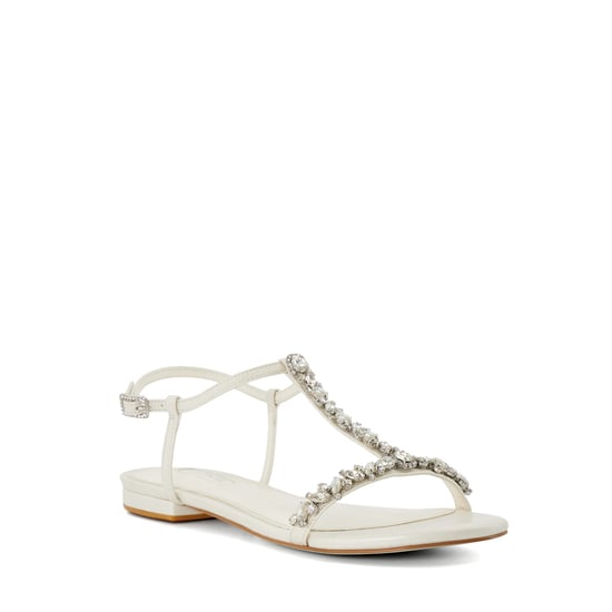 Dune Ladies Nuptuals - Jewel Embellished Flat T-Bar Wedding Sandals