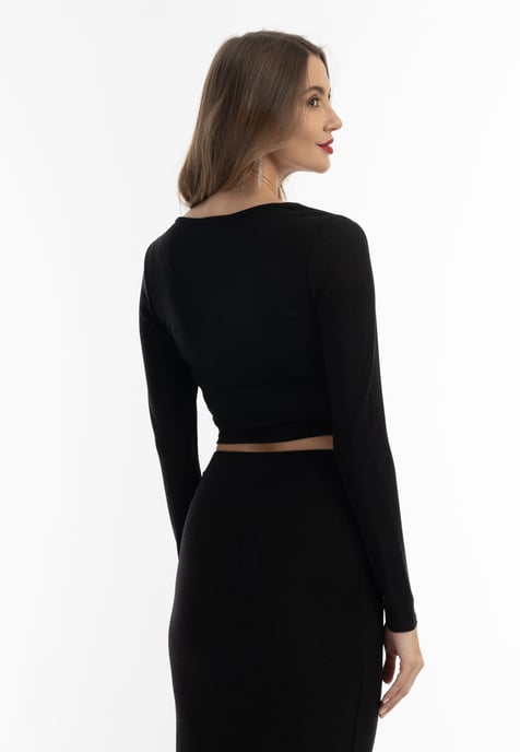 faina cropped jersey top